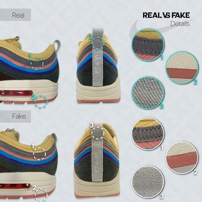 Cómo detectar un falso Sean Wotherspoon Nike Max 97/1 - Blog