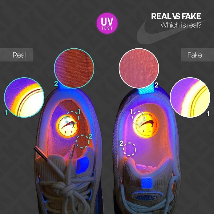KLEKT Real vs Fake Nike Air Max 197 Sean Wotherspoon UV Insole