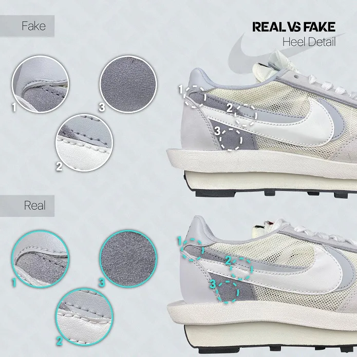 Koor balans contrast How to Spot a Fake Sacai x Nike LDWaffle "Summit White" - KLEKT Blog