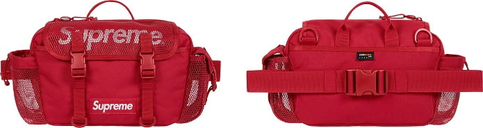 Supreme Red Cordura Waist Bag Front and Back