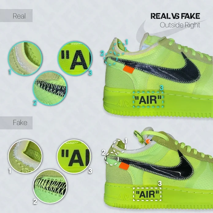 Clan Horror Desconocido Cómo detectar una falsificación blanquecino™ x Nike Air Force 1 "Volt" -  KLEKT Blog