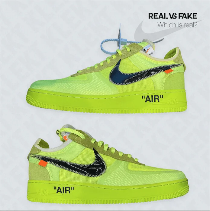 off white air force 1 volt real vs fake