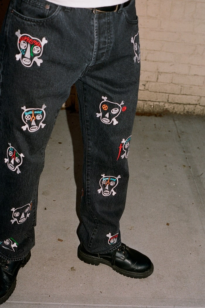 supreme skull jeans