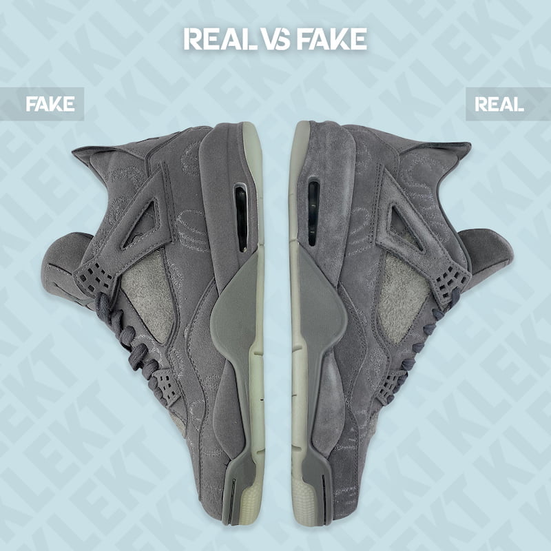 How to Spot a Fake Air Jordan 4 x Kaws 'Cool Grey' - KLEKT Blog