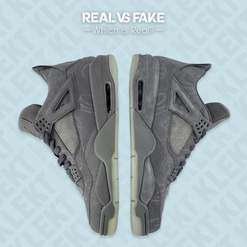 Air Jordan 4 x Kaws Cool Grey Real vs Fake Which is Real