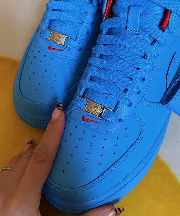 Don C x Nike Air Force 1 Blue Toe Box Lace Dubrae