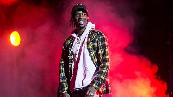 Travis Scott Yellow Check Shirt Pink Hoodie Blue Jeans Black Cap