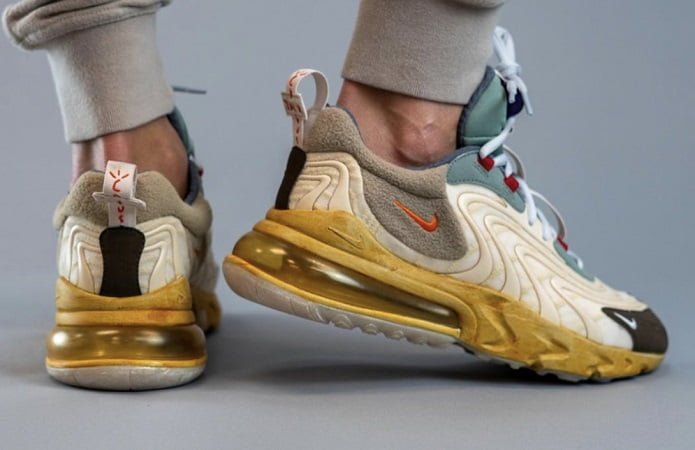Travis Scott x Nike Air Max 270 React Lateral and Heel