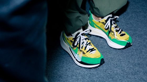 sacai x Nike Pegasus Vaporfly Yellow On Feet