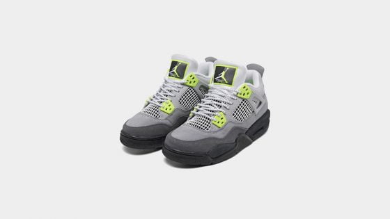 Air Jordan 4 Neon Green Pair (1)