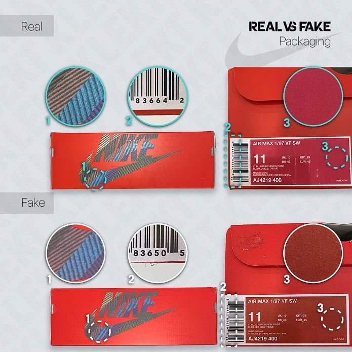 KLEKT Real vs Fake Nike Air Max 197 Sean Wotherspoon Packaging