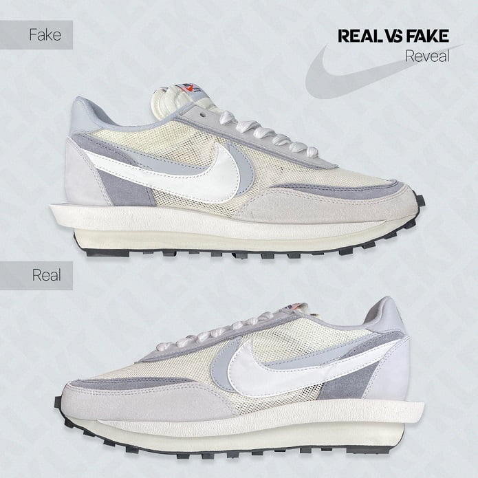 KLEKT Real vs Fake Sacai x Nike LDWaffle Reveal