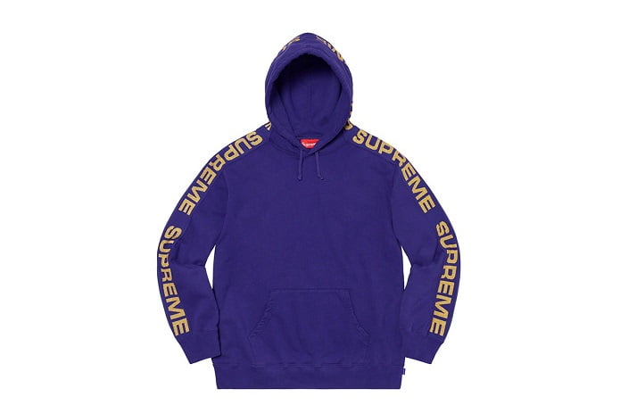 yellow and purple supreme hoodie