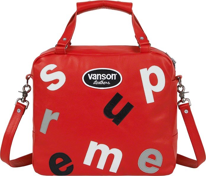 Supremo x Vanson cueros letras bolsa rojo