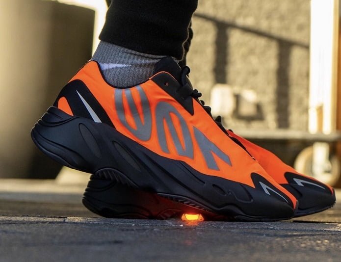 adidas Yeezy Boost 700 MNVN Orange On Foot