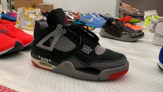 Off-White x Air Jordan 4 Bred Feature