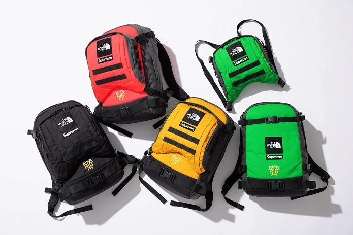 supreme north face backpack red