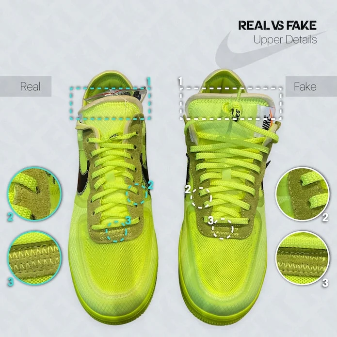 nike air force 1 off white volt real vs fake