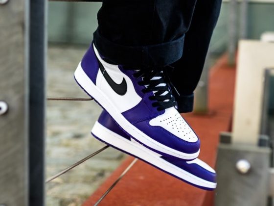 Air Jordan 1 Court Purple On Foot (1)-min