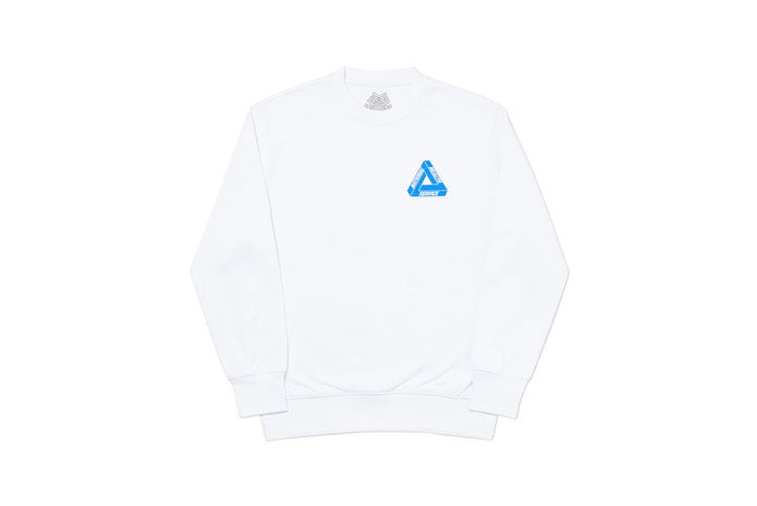 Palace Skateboards NHS Tri To Help White Crewneck Front