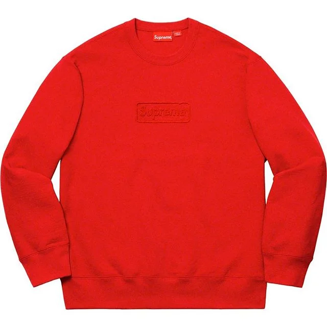 supreme orange box logo crewneck