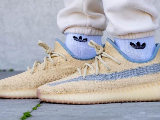 adidas Yeezy Boost 350 V2 Linen On Foot