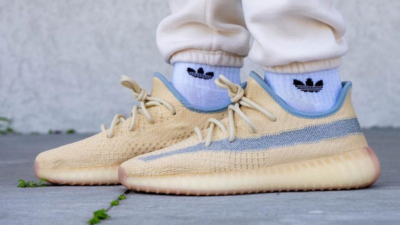 adidas Yeezy Boost 350 V2 Linen On Foot