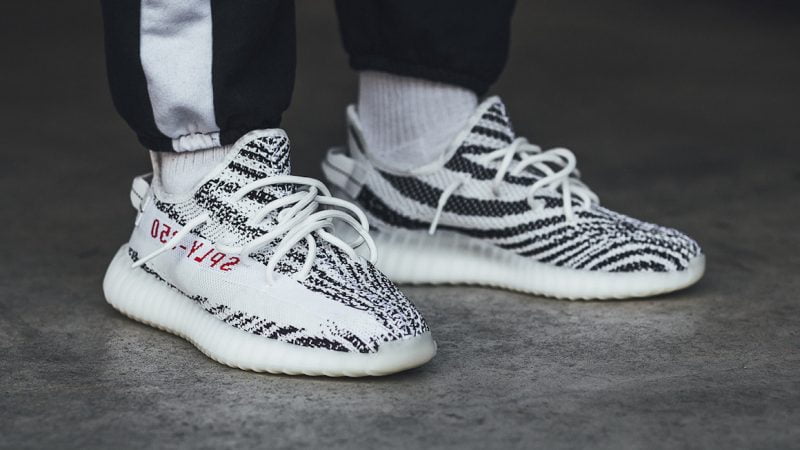 adidas Yeezy Boost 350 V2 Zebra On Foot