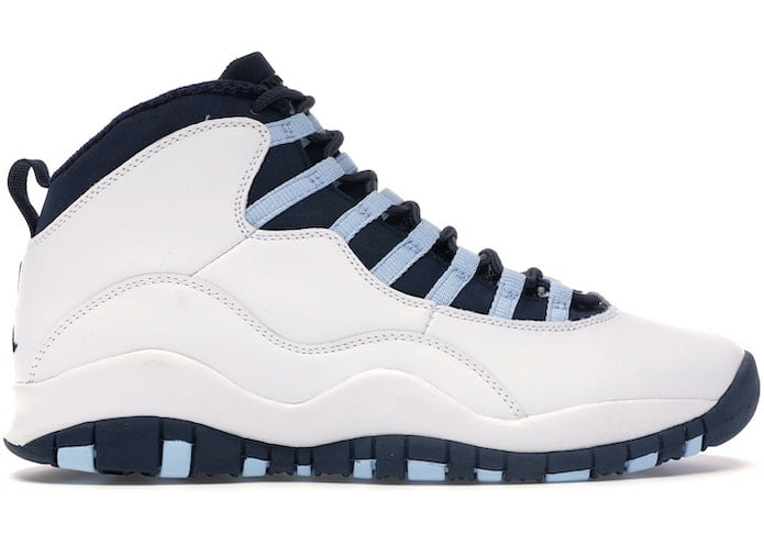 white and blue jordan 10s