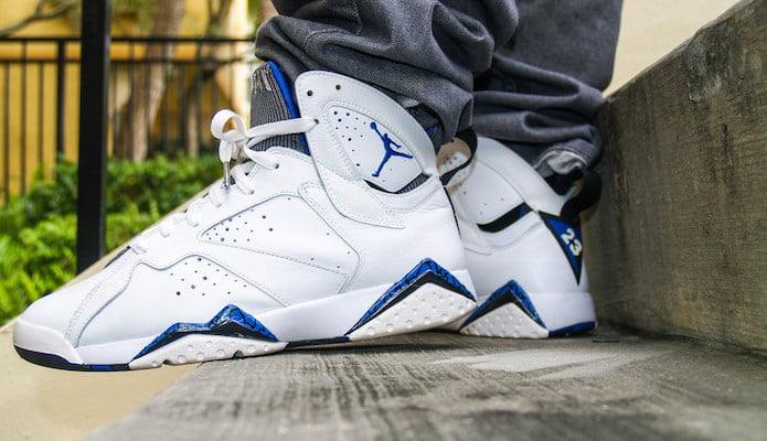 french blue 7s on feet