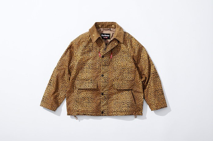 Supreme x Barbour Lightweight Waxed Cotton Field Jacket Cheetah Front