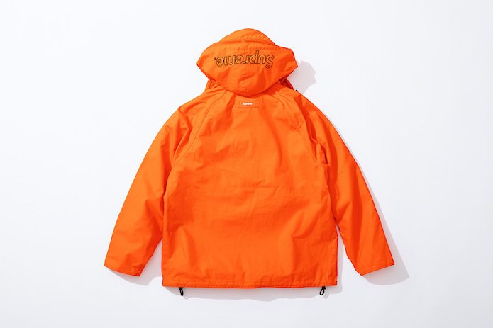 Supreme x Barbour Lightweight Waxed Cotton Field Jacket Orange Back