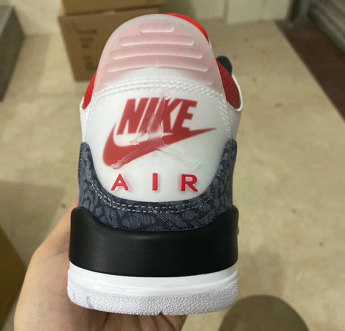 The Upcoming Air Jordan 3 Se Denim White Fire Red Will Use A Clear Heel Tab Klekt Blog