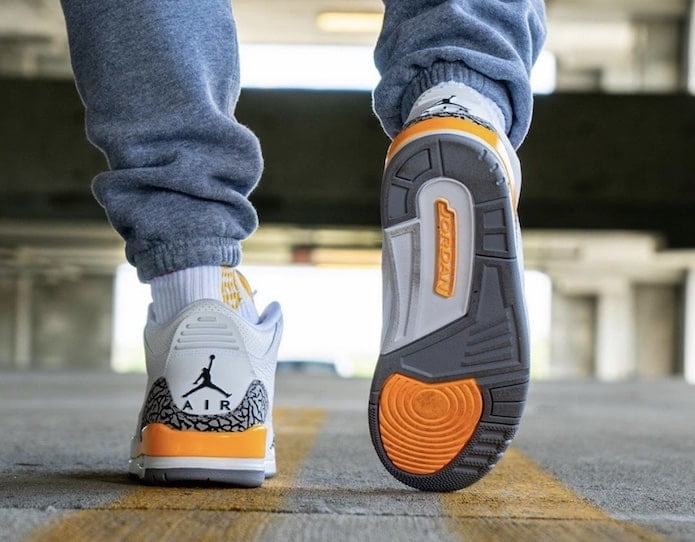 laser orange 3s on feet