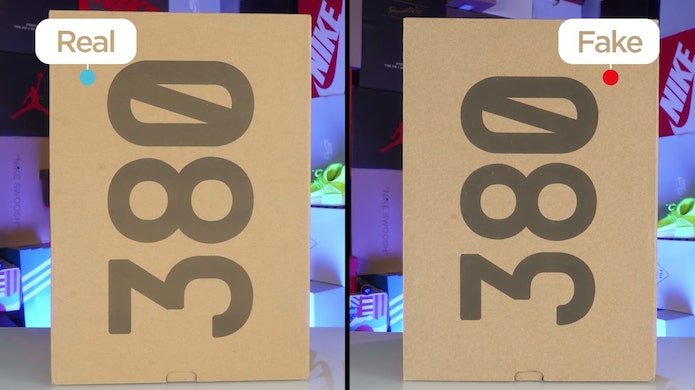 KLEKT Real vs Fake adidas Yeezy Boost 380 Mist Box Exterior