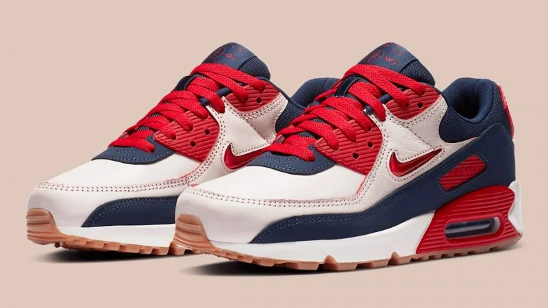 Nike blue and on sale red air max