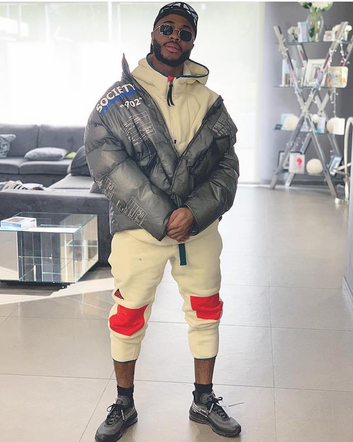 Raheem Sterling Wearing the Off-White x Nike Air Max 97