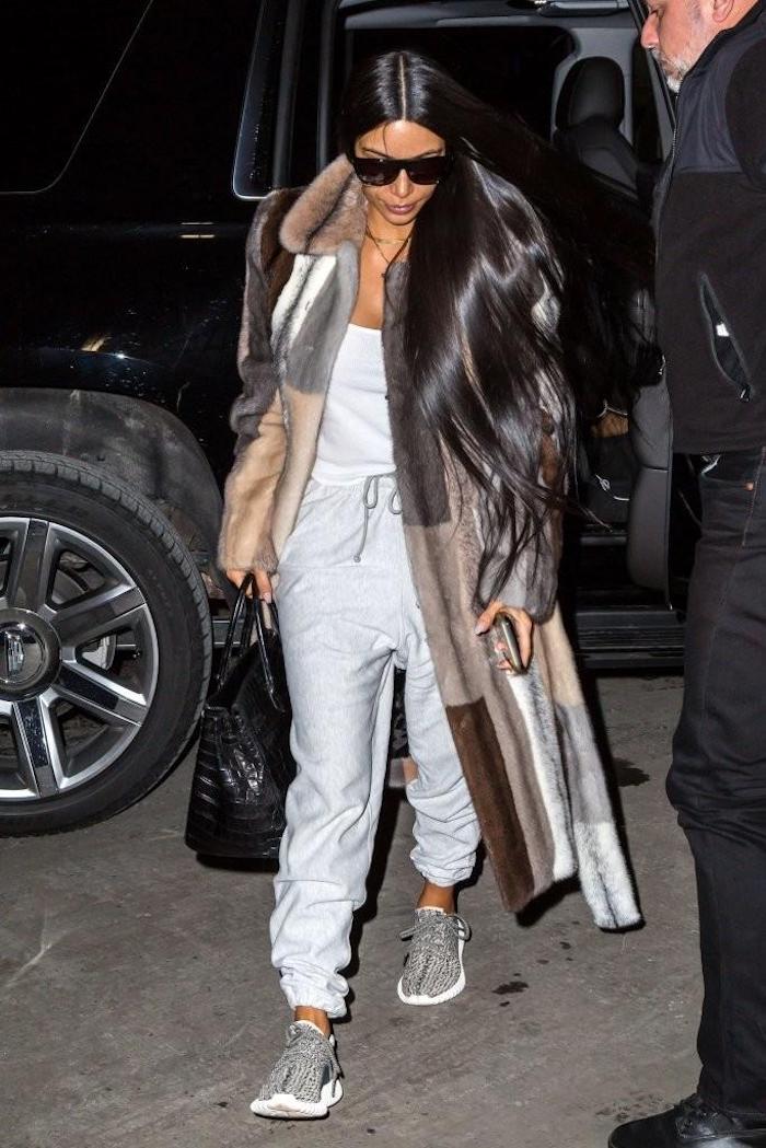 Kim Kardashian Wearing the adidas Yeezy Boost 350 Turtle Dove