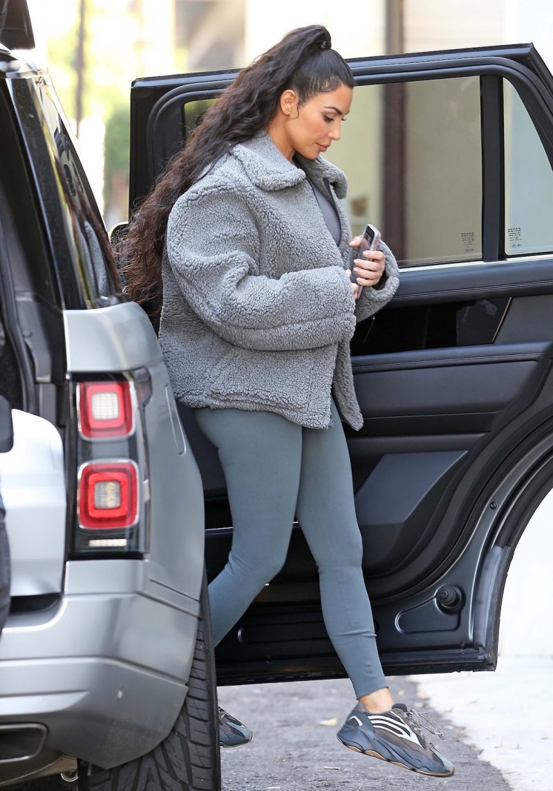 Kim Kardashian Wearing the adidas Yeezy Boost 700 Geode