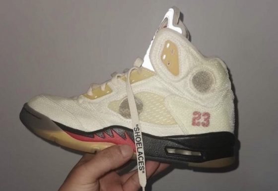 Off-White x Air Jordan 5 Sail Feature