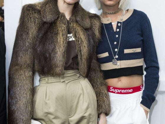 Kendall Jenner and Cara Delevingne Wearing Supreme-min