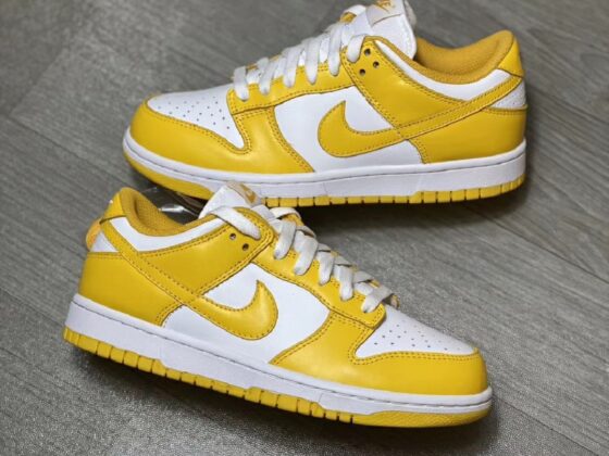 Nike Dunk Low WMNS White Yellow Feature 1-min