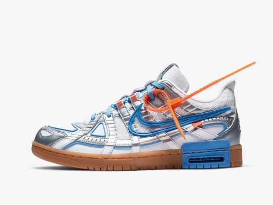 Off-White x Nike Rubber Dunk White University Blue Feature