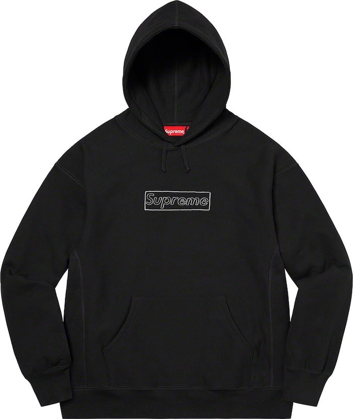 KAWS x Supreme Box Logo sudadera con capucha Primavera Verano 2021 SS21 Black-min