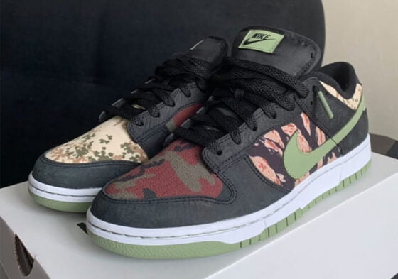 Nike Dunk Low SE Oil Green Feature