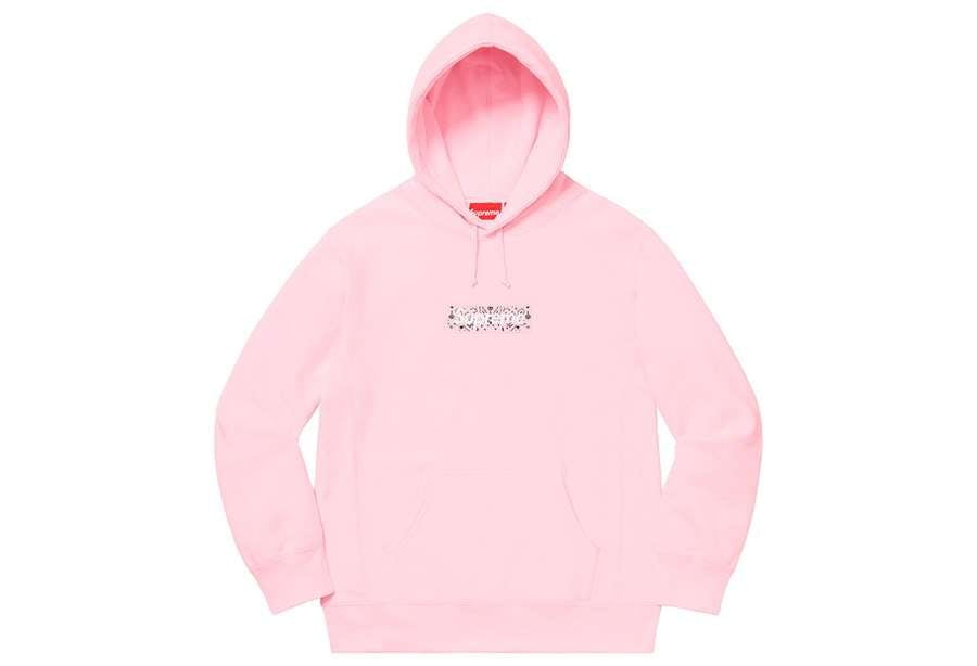 Supreme Bandana Box Logo Hooded Sweatshirt Pink (FW19)