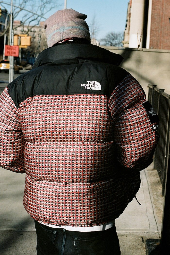 supreme the north Studded Nuptse face