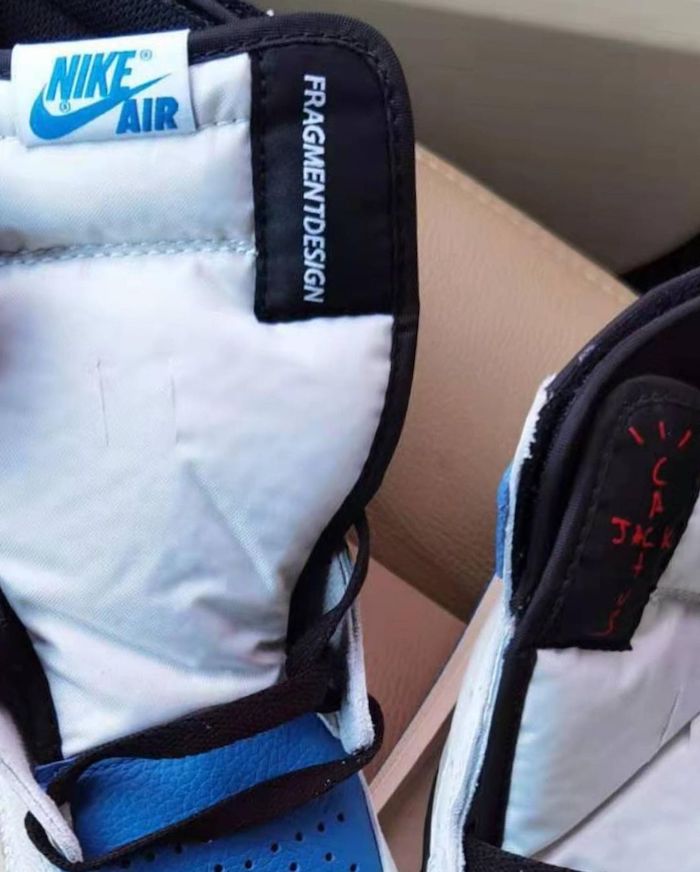 Travis Scott x fragmento de diseño x Air Jordan 1 2