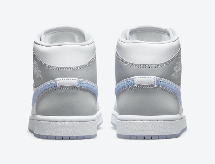 grey jordan 1 with blue swoosh