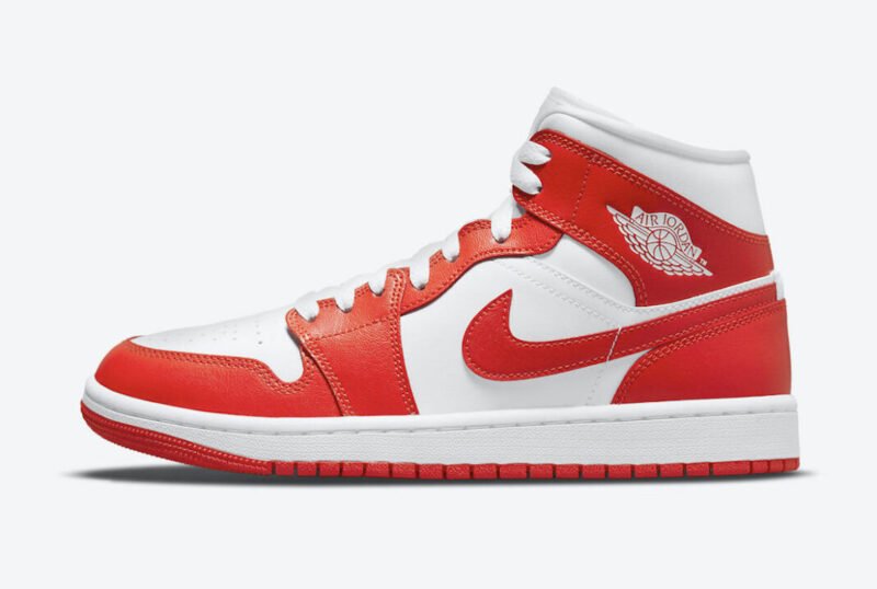 Air Jordan 1 Mid WMNS Orange and White Feature 1